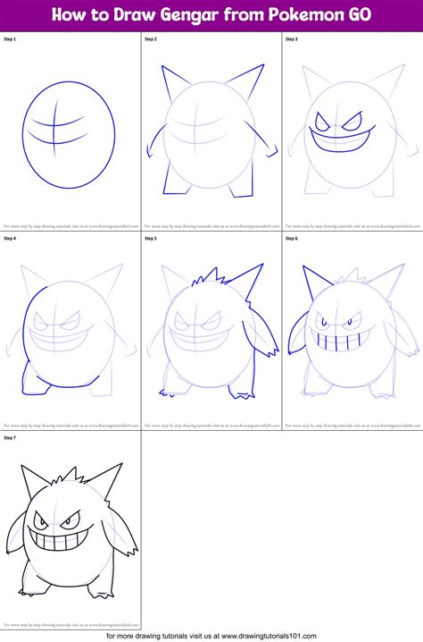 How To Draw A Gengar Step by Step .